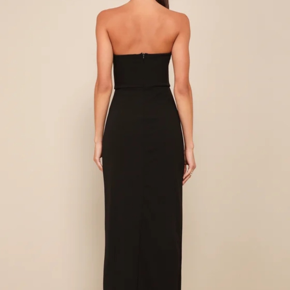 Lulus Elegant Black Strapless Evening Dress - Picture 2 of 5